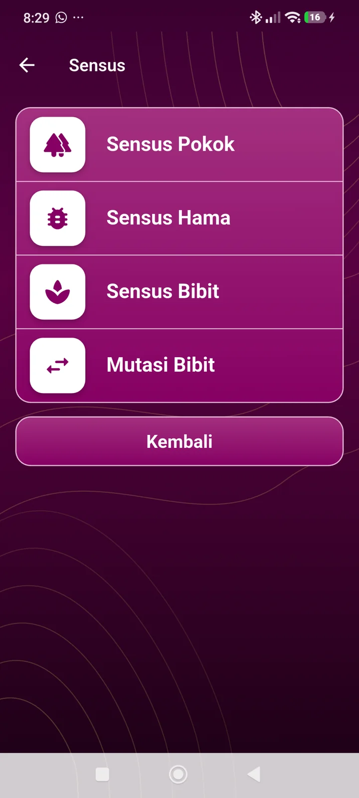 Symphony FieldMate - Sensus: Sensus pokok dan hama, Sensus bibit, Pencatatan mutasi bibit