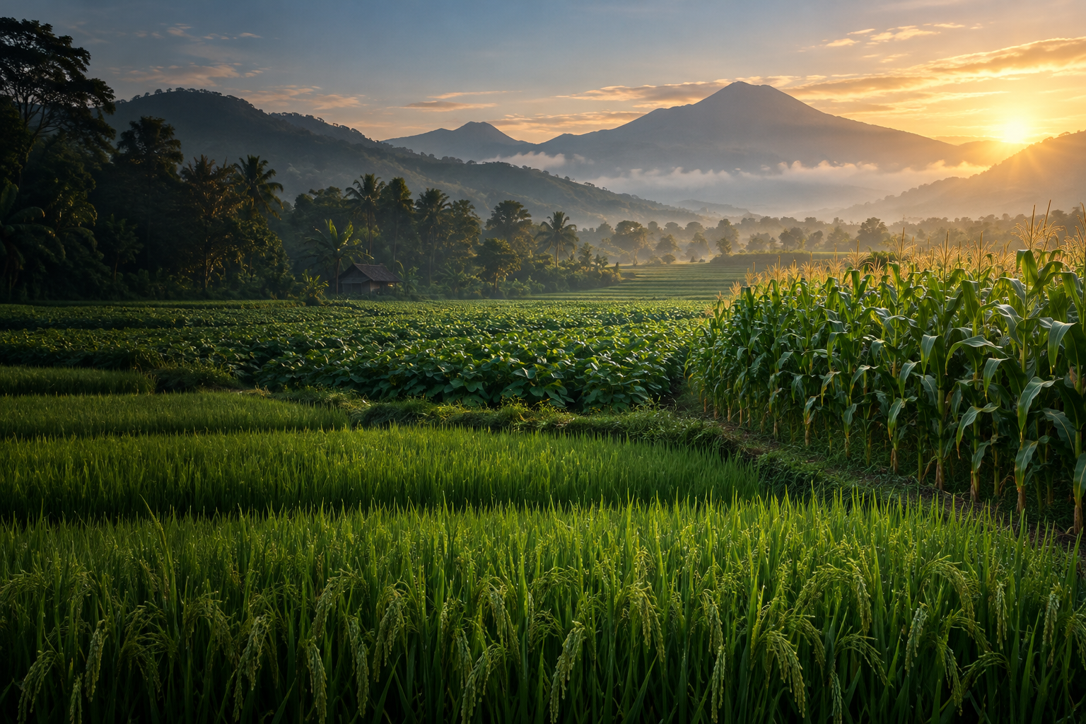 Illustration of a seasonal-crops plantation